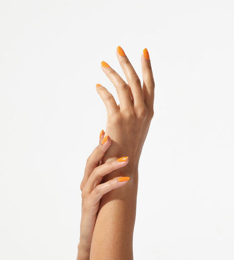 Solid Sunny Orange Nail polish Layers