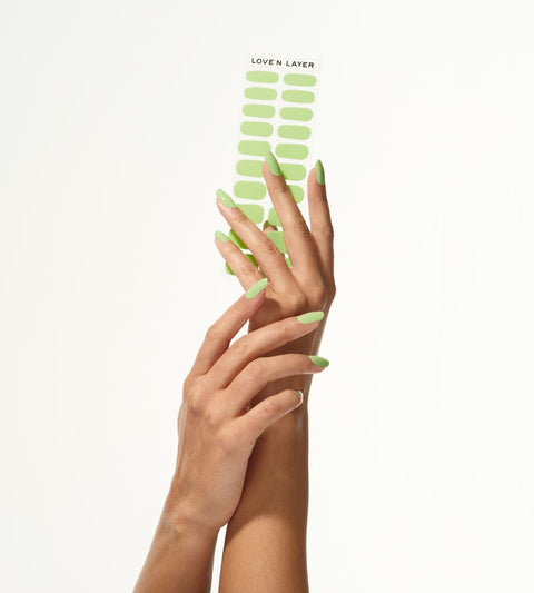 Solid Cool Green Nail polish Layers
