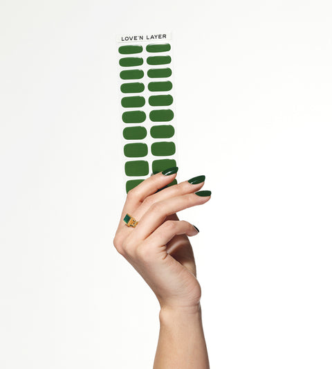Solid Forest Green Nail polish Layers