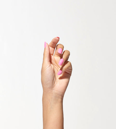 Solid Poppy Pink Nail polish Layers